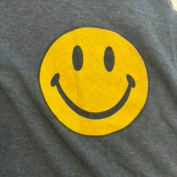Aviator Nation Tank Top Smiley Print Soft Charcoal size M - Picture 3 of 4
